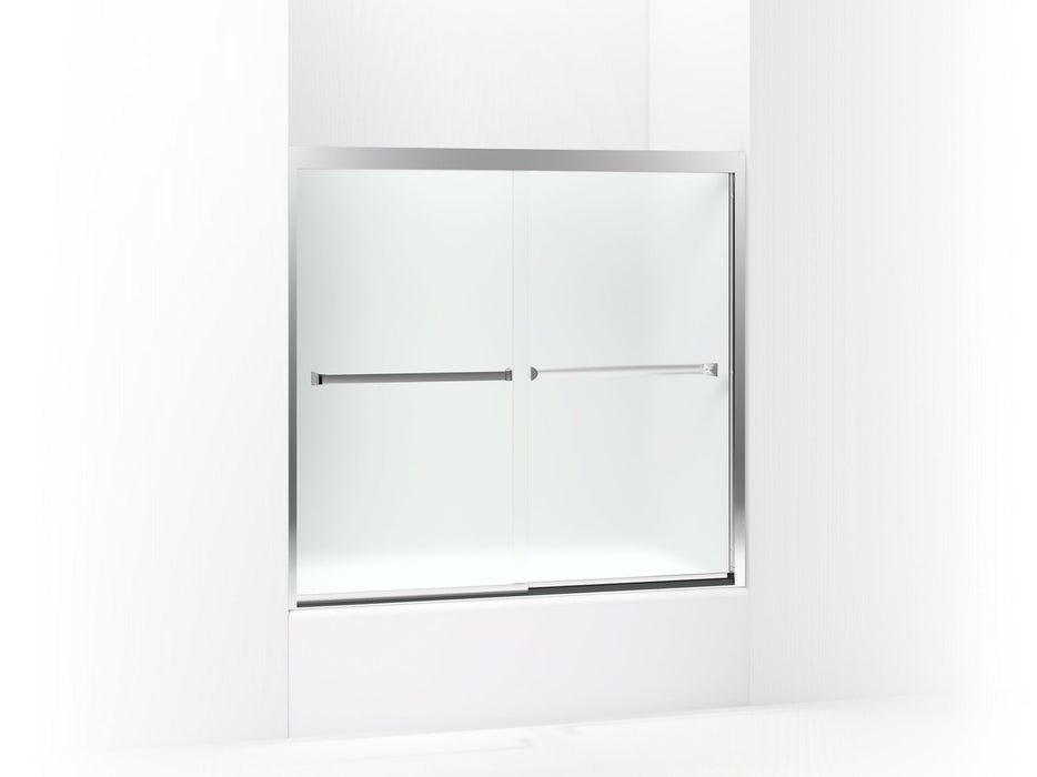 Sterling 581005-59 Meritor Frameless Sliding Bath Door 54-3/8"–59-3/8" W x 55-1/8" H, Silver