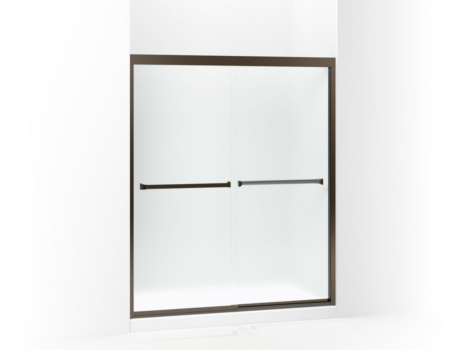 Sterling 581075-59 Meritor Frameless Sliding Shower Door 54-3/8"-59-3/8" x 69-11/16", Deep Bronze