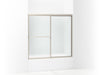 Sterling 5905-59 Deluxe Framed Sliding Bath Door 54-3/8"–59-3/8" W x 56-3/16" H, Nickel