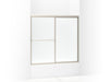 Sterling 5905-59 Deluxe Framed Sliding Bath Door 54-3/8"–59-3/8" W x 56-3/16" H, Nickel