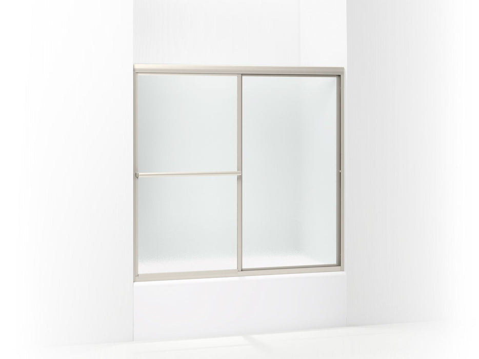 Sterling 5905-59 Deluxe Framed Sliding Bath Door 54-3/8"–59-3/8" W x 56-3/16" H, Nickel
