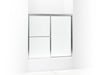 Sterling 5906-59 Deluxe Framed Sliding Bath Door, 56-1/4" H x 54-3/8 - 59-3/8" W, with 1/8" Thick Rain Glass, Silver