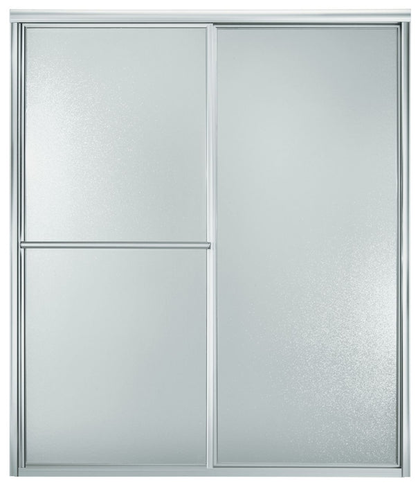 Sterling 5970-59 Deluxe Framed Sliding Shower Door, 70" H x 54-3/8 - 59-3/8" W, with 1/8" Thick Pebbled Glass, Silver