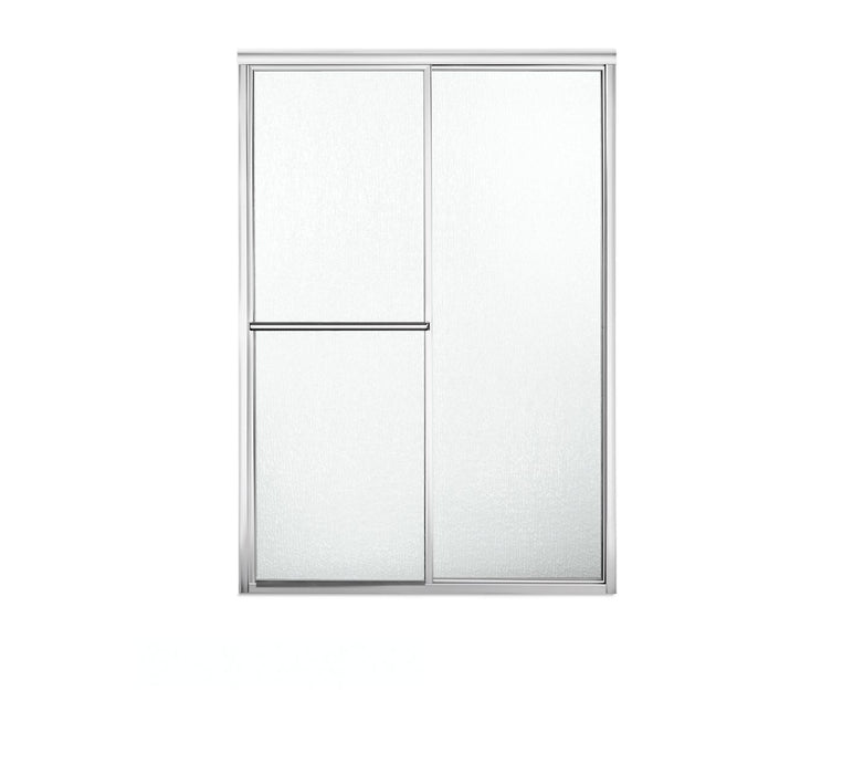 Sterling 5976-48 Deluxe Framed Sliding Shower Door, 70" H x 43-7/8 - 48-7/8" W, with 1/8" Thick Rain Glass, Silver