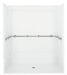 Sterling 62060103 OC-S-63 63-1/4" x 39-3/8" Vikrell® Roll-in Shower with Grab Bars, Center Drain, White
