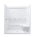 Sterling 62070115 OC-S-63 63-1/4" x 39-3/8" Vikrell® Roll-in Shower with Right Seat and Grab Bars, Center Drain, White