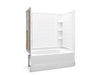Sterling 71100118 Ensemble Tile 60" x 36" Vikrell® Bath/shower with Aging in Place Backerboards, Left Above-floor Drain, Whit