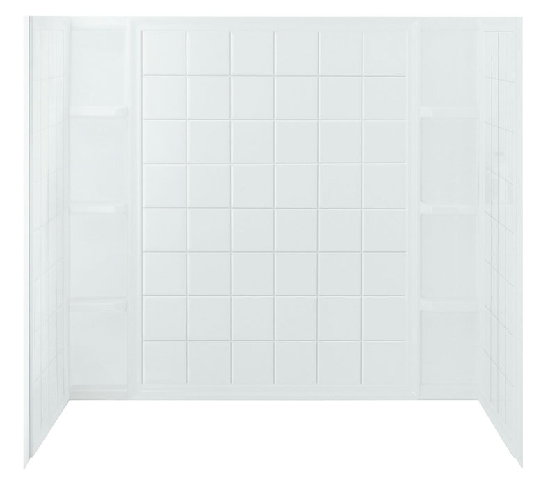 Sterling 71104106 Ensemble Tile 60" x 36" Vikrell® Bath/shower Wall Set with Aging in Place Backerboards, White