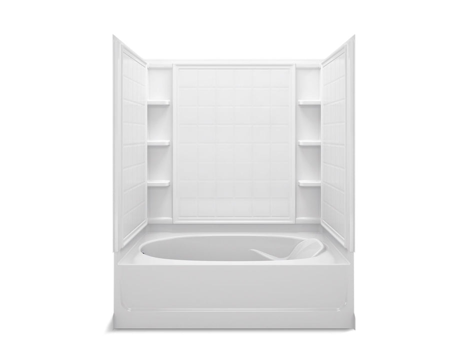Sterling 71110112 Ensemble Tile 60" x 42" Vikrell® Bath/shower, Left Above-floor Drain, White