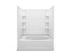 Sterling 71110128 Ensemble Tile 60" x 42" Vikrell® Bath/shower with Aging in Place Backerboards, Right Above-floor Drain, Whi