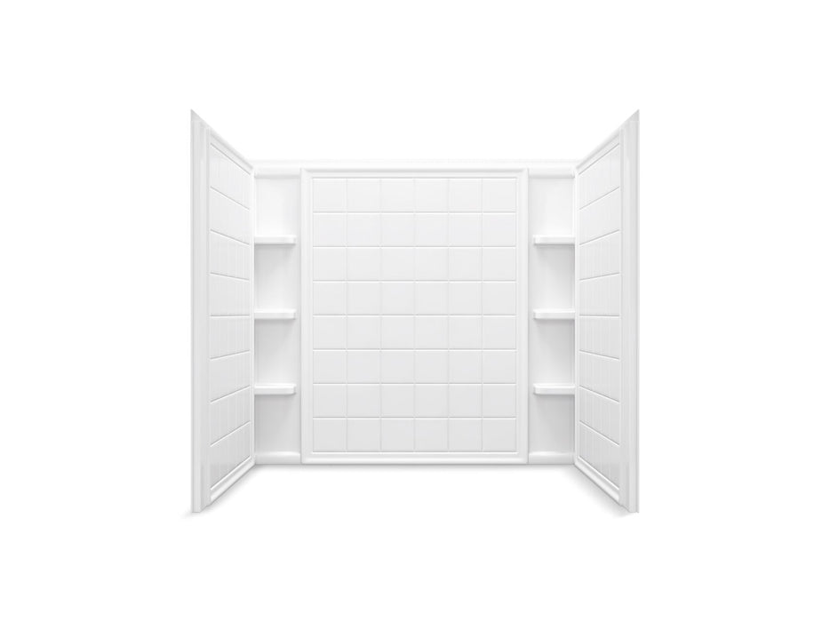 Sterling 71114106 Ensemble Tile 60" x 42" Vikrell® Bath/shower Wall Set with Aging in Place Backerboards, White