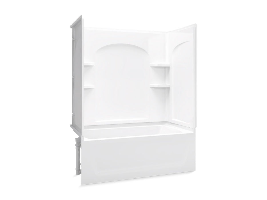 Sterling 71220112 Ensemble Curve 60" x 32" Vikrell® Bath/shower, Left Above-floor Drain, White