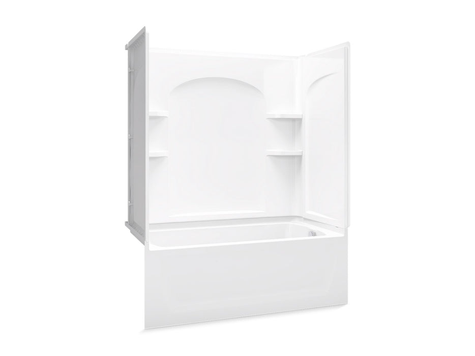Sterling 71220122 Ensemble Curve 60" x 32" Vikrell® Bath/shower, Right Above-floor Drain, White