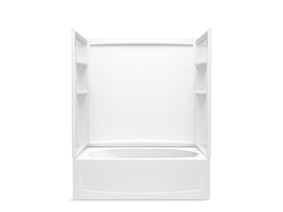 Sterling 71340128 Performa 2 60" x 29" Above-floor-drain Vikrell® Bath/shower with Aging in Place Backerboards, Right Drain, 