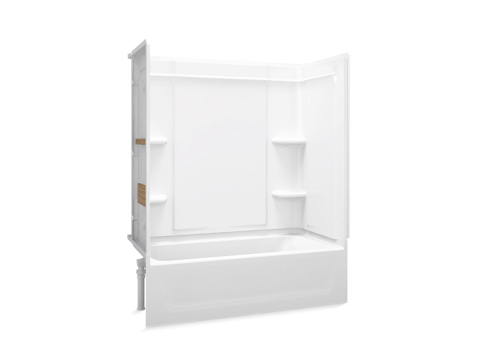 Sterling 71370116 Ensemble Medley 60" x 30" Vikrell® Bath/shower with Aging in Place Backerboards, Left Drain, White