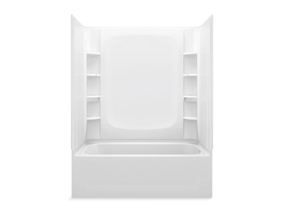 Sterling 71420116 STORE+ 60" x 32" Vikrell® Bath/shower with Aging in Place Backerboards, Left Drain, White