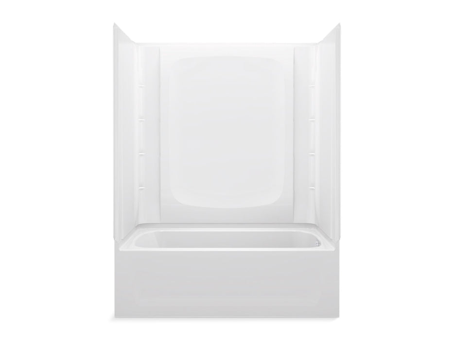 Sterling 71420128 STORE+ 60" x 32" Vikrell® Bath/shower with Aging in Place Backerboards, Right Above-floor Drain, White
