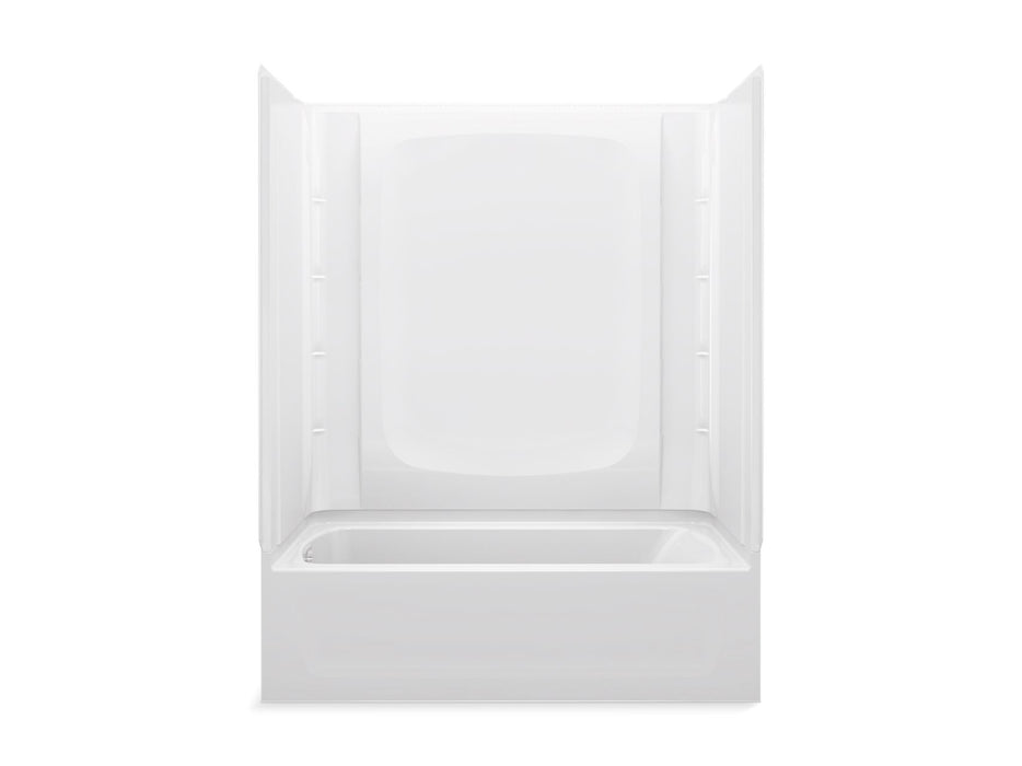Sterling 71470112 STORE+ 60" x 30" Vikrell® Bath/shower, Left Above-floor Drain, White