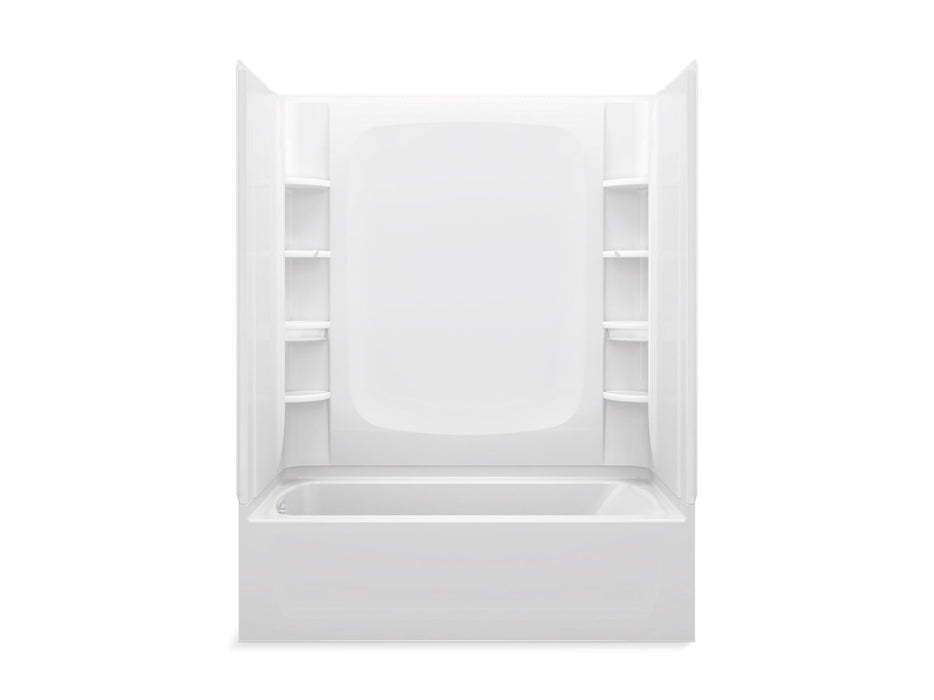 Sterling 71470116 STORE+ 60" x 30" Vikrell® Bath/shower with Aging in Place Backerboards, Left Drain, White