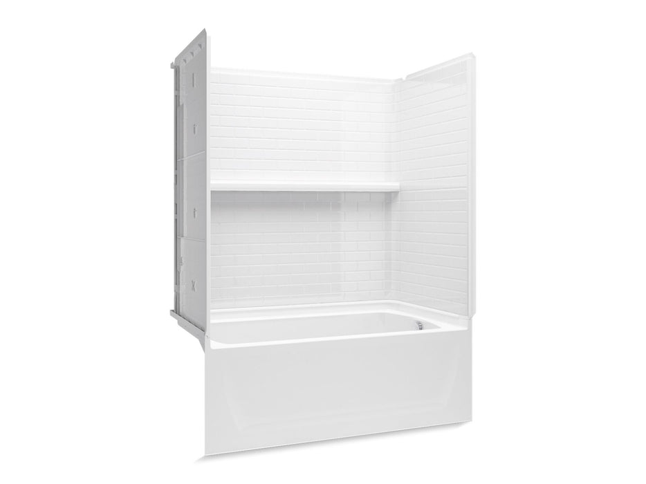 Sterling 71520122 Traverse 60" x 32" Vikrell® Bath/shower, Right Above-floor-drain, White