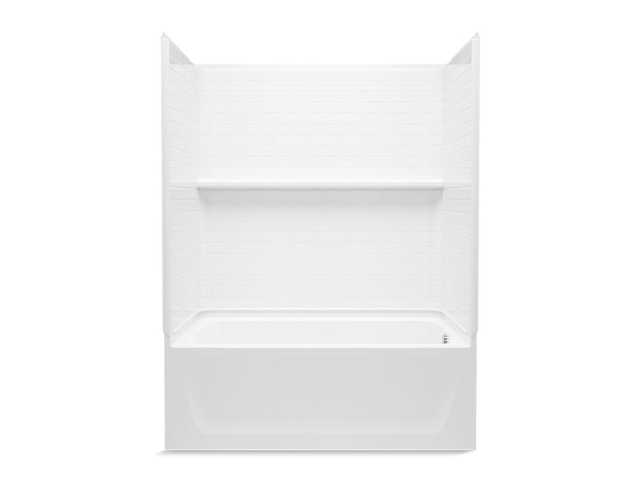 Sterling 71520128 Traverse 60" x 32" Vikrell® Bath/shower with Aging in Place Backerboards, Right Above-floor Drain, White