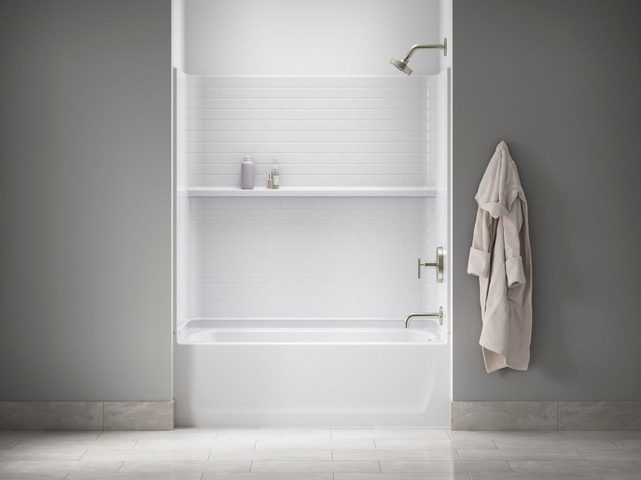 Sterling 71520128 Traverse 60" x 32" Vikrell® Bath/shower with Aging in Place Backerboards, Right Above-floor Drain, White