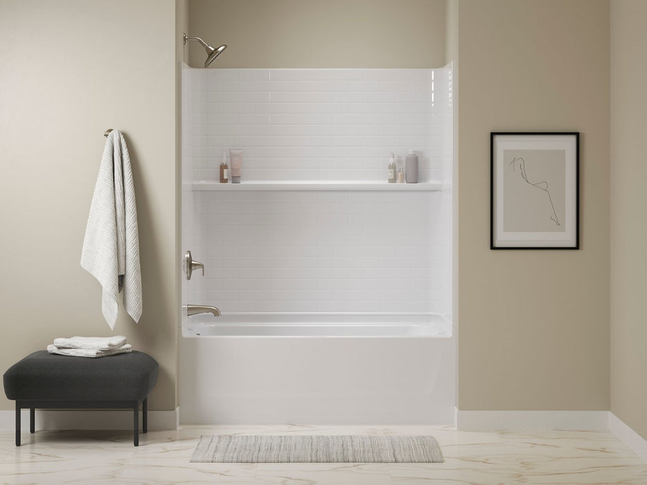 Sterling 71570112 Traverse 60" x 30" Vikrell® Bath/shower, Left Above-floor Drain, White