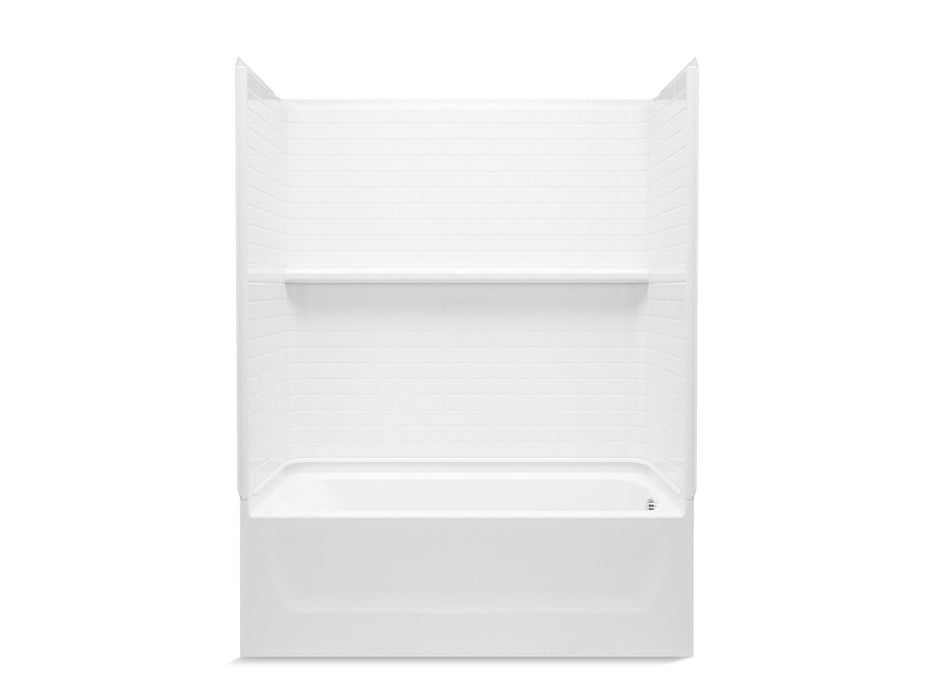 Sterling 71570126 Traverse 60" x 30" Vikrell® Bath/shower with Aging in Place Backerboards, Right Drain, White
