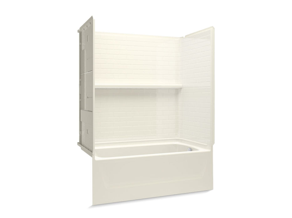 Sterling 71570128 Traverse 60" x 30" Vikrell® Bath/shower with Aging in Place Backerboards, Right Above-floor Drain, White