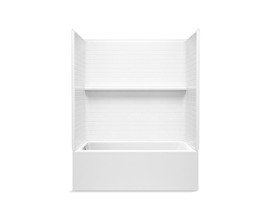 Sterling 71600118 Forum Traverse 60" x 30" Above-floor-drain Vikrell® Bath/shower with Aging in Place Backerboards, Left Drai