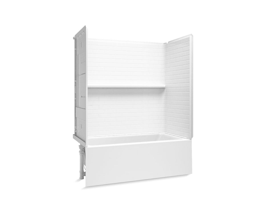 Sterling 71600118 Forum Traverse 60" x 30" Above-floor-drain Vikrell® Bath/shower with Aging in Place Backerboards, Left Drai