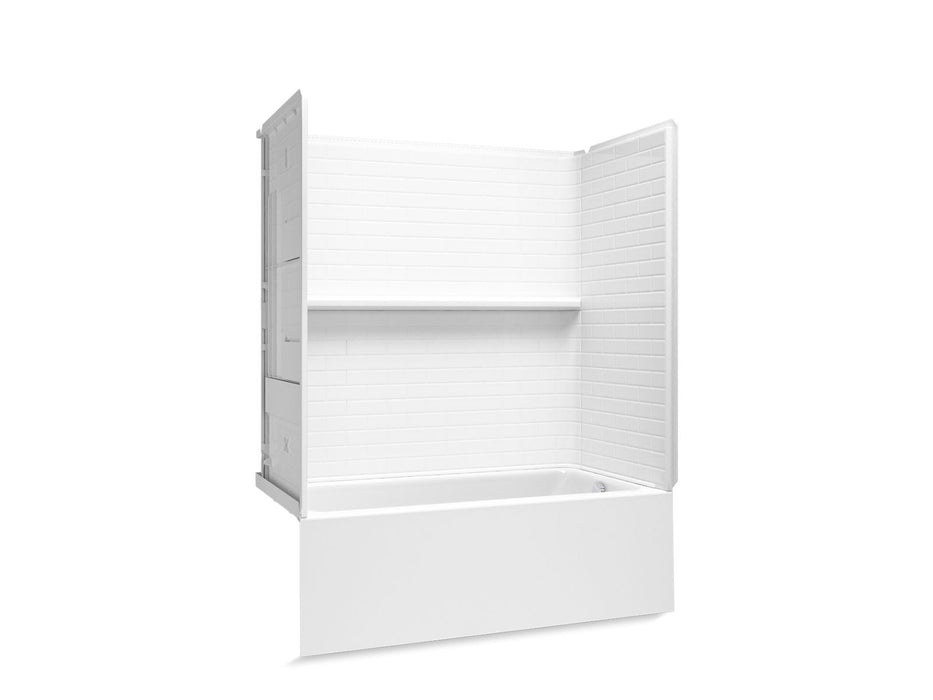 Sterling 71600128 Forum Traverse 60" x 30" Above-floor-drain Vikrell® Bath/shower with Aging in Place Backerboards, Right Dra