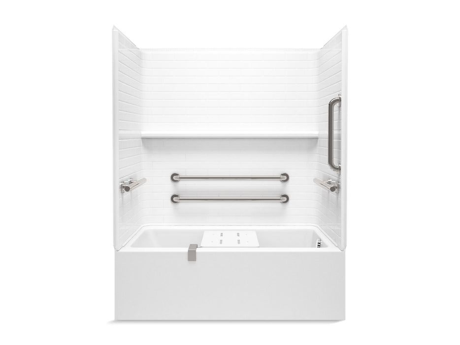 Sterling 71620125 Forum Traverse 60" x 36" Vikrell® Alcove Bath/shower with Aging in Place Backerboards, Grab Bars, and Bath 