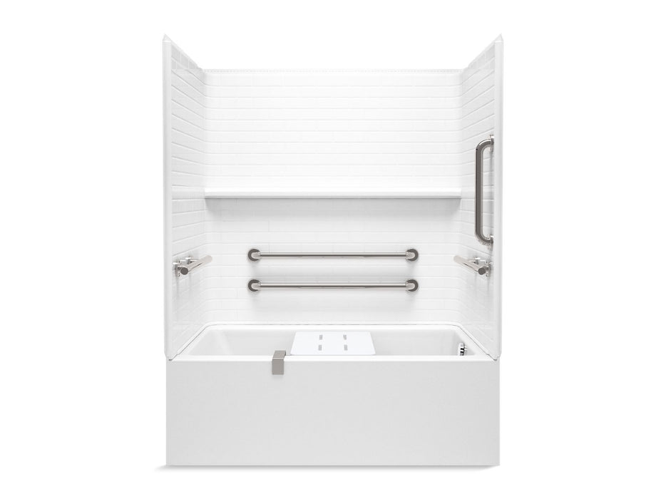 Sterling 71620127 Forum Traverse 60" x 36" Above-floor-drain Vikrell® Alcove Bath/shower with Aging in Place Backerboards, Gr