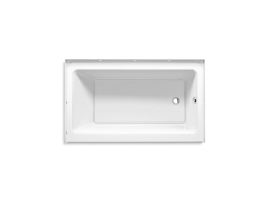 Sterling 71621122 Forum 60" x 36" Above-floor-drain Vikrell® Alcove Bath, Right Drain, White