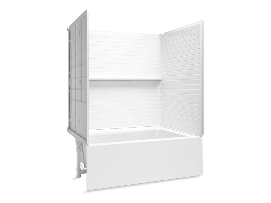 Sterling 71630112 Forum Traverse 60" x 42" Above-floor-drain Vikrell® Bath/shower, Left Drain, White