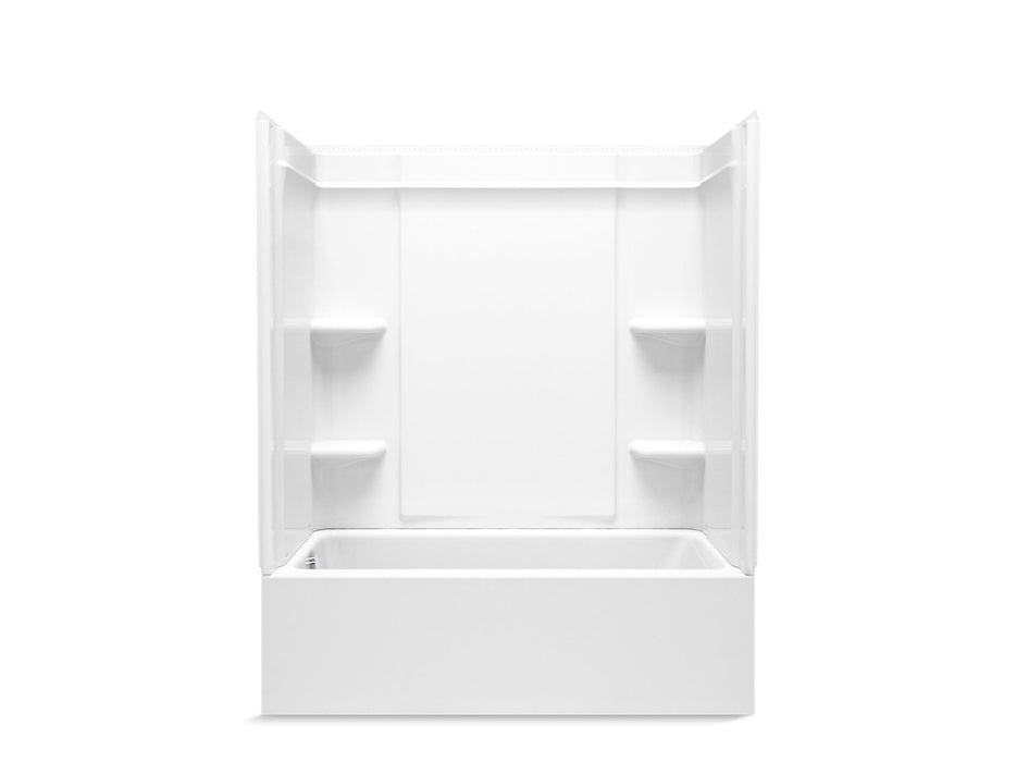 Sterling 71700116 Forum Medley 60" x 30" Vikrell® Bath/shower with Aging in Place Backerboards, Left Drain, White