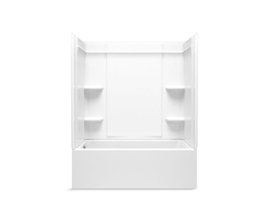 Sterling 71700118 Forum Medley 60" x 30" Above-floor-drain Vikrell® Bath/shower with Aging in Place Backerboards, Left Drain,