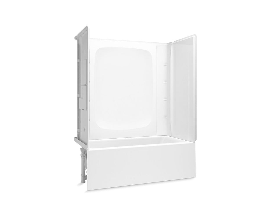Sterling 71800118 Forum STORE+ 60" x 30" Above-floor-drain Vikrell® Bath/shower with Aging in Place Backerboards, Left Drain,