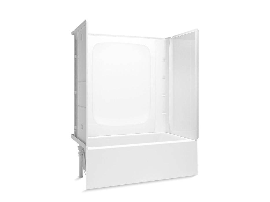 Sterling 71810116 Forum STORE+ 60" x 32" Vikrell® Bath/shower with Aging in Place Backerboards, Left Drain, White