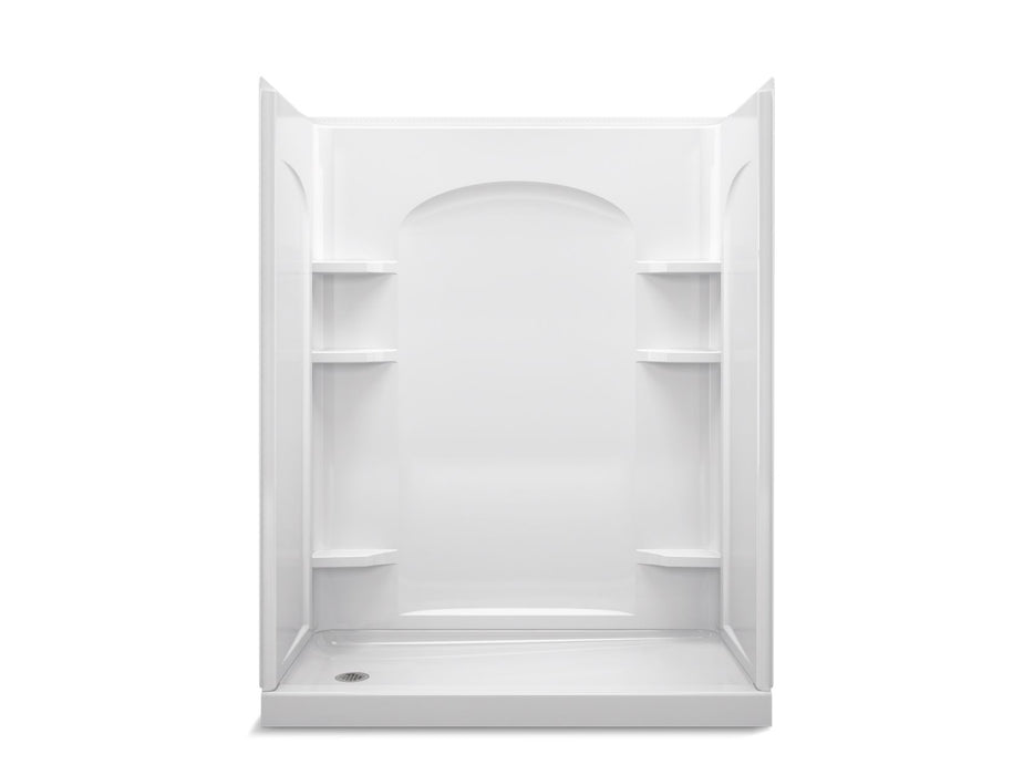 Sterling 72170116 Ensemble Curve 60" x 30" Vikrell® Shower with Aging in Place Backerboards, Left Drain, White
