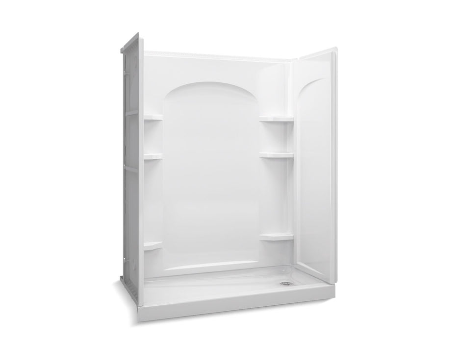 Sterling 72170120 Ensemble Curve 60" x 30" Vikrell® Shower, Right Drain, White