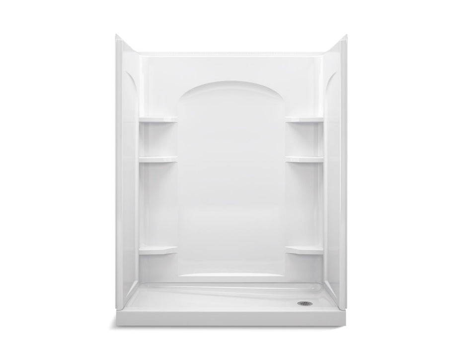 Sterling 72170126 Ensemble Curve 60" x 30" Vikrell® Shower with Aging in Place Backerboards, Right Drain, White