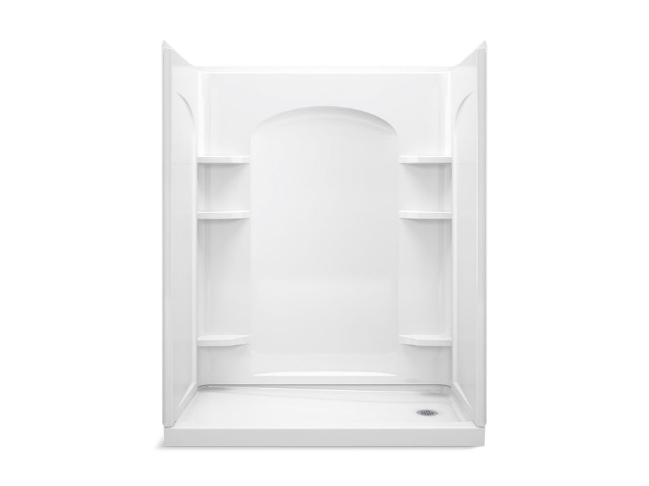 Sterling 72180126 Ensemble Curve 60" x 32" Vikrell® Shower with Aging in Place Backerboards, Right Drain, White