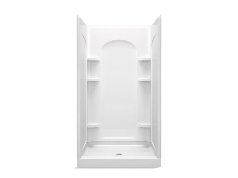 Sterling 72210106 Ensemble Curve 42" x 34" Vikrell® Shower with Aging in Place Backerboards, Center Drain, White