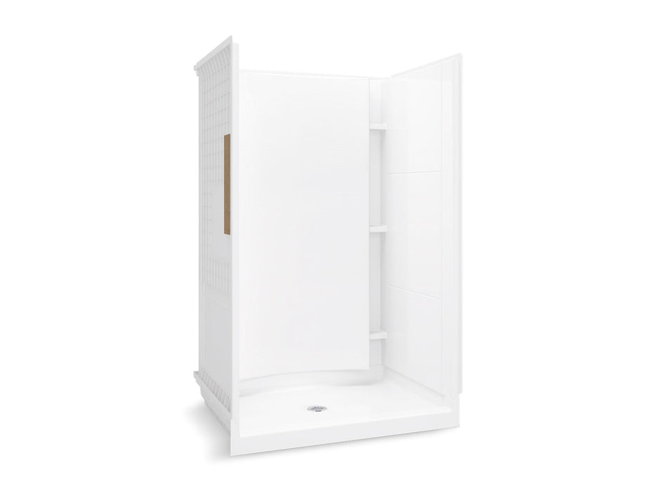 Sterling 72260106 Accord 48" x 36" Vikrell® Shower with Aging in Place Backerboards, Center Drain, White