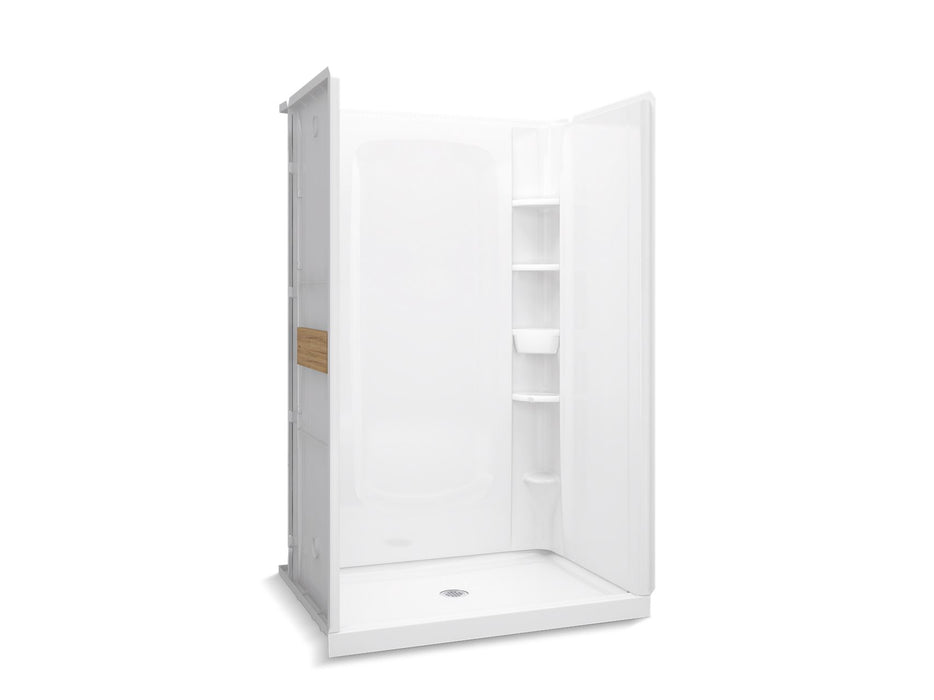 Sterling 72322106 STORE+ 48" Vikrell® Shower Back Wall with Aging in Place Backerboards, White