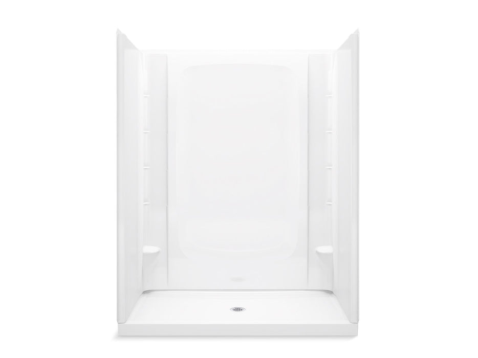 Sterling 72330100 STORE+ 60" x 34" Vikrell® Shower, Center Drain, White