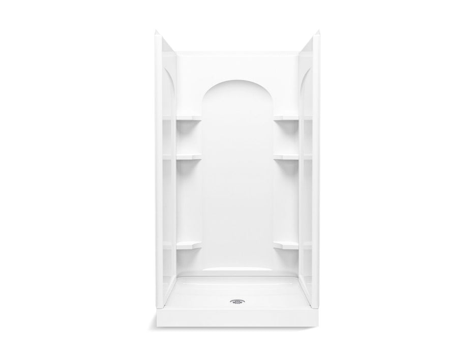 Sterling 72350106 Ensemble Curve 42" x 34" Vikrell® Shower with Aging in Place Backerboards, Center Drain, White
