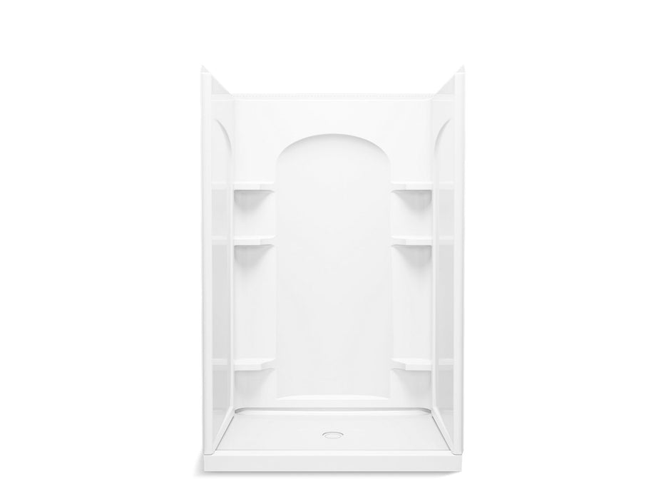 Sterling 72360106 Ensemble Curve 48" x 34" Vikrell® Shower with Aging in Place Backerboards, Center Drain, White